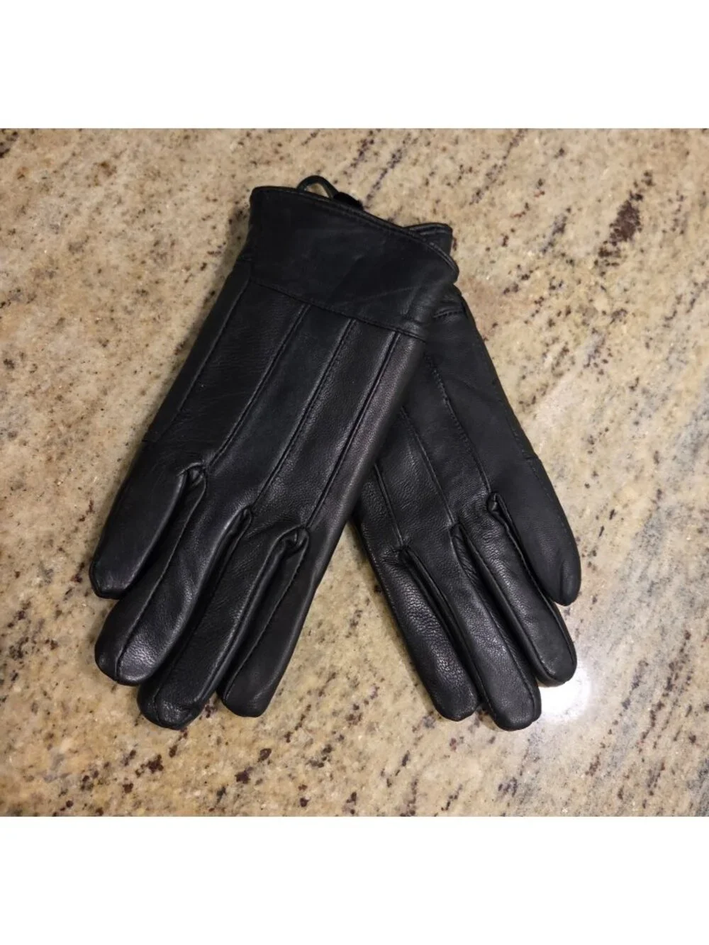 New! Women's Size S Fleece Lined Black Leather Gloves